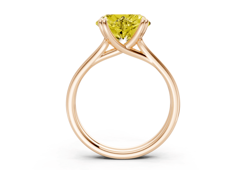 Audrey Yellow Diamond Solitaire Heart Cut 3.1mm Engagement Ring - Ring Premier