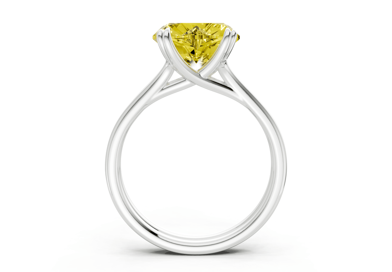 Audrey Yellow Diamond Solitaire Heart Cut 3.1mm Engagement Ring - Ring Premier