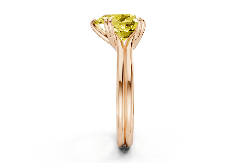 Audrey Yellow Diamond Solitaire Heart Cut 3.1mm Engagement Ring - Ring Premier