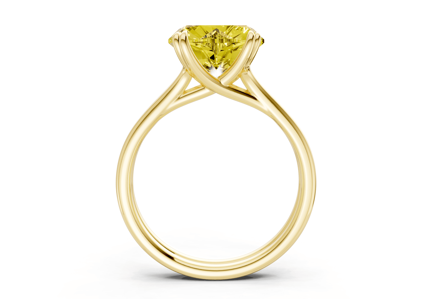 Audrey Yellow Diamond Solitaire Heart Cut 3.1mm Engagement Ring - Ring Premier