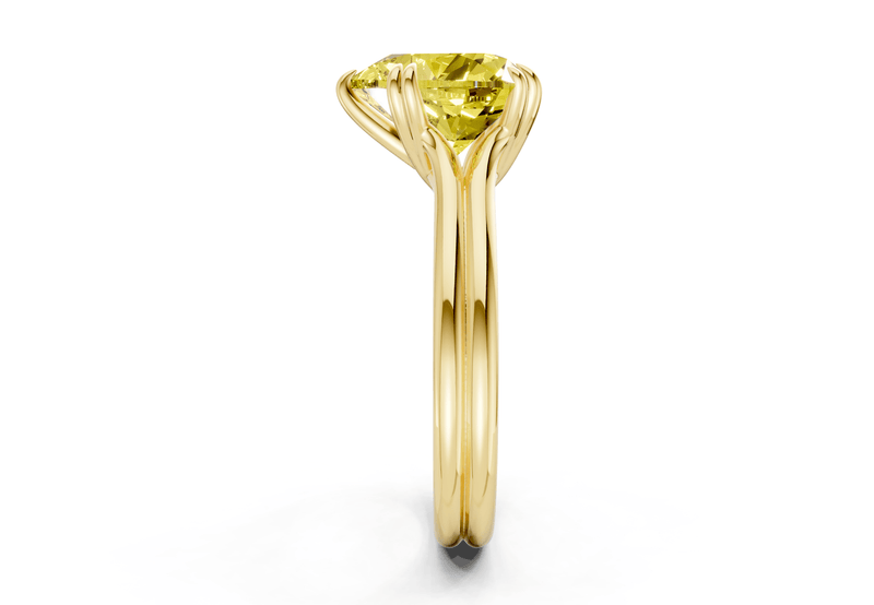 Audrey Yellow Diamond Solitaire Heart Cut 3.1mm Engagement Ring - Ring Premier