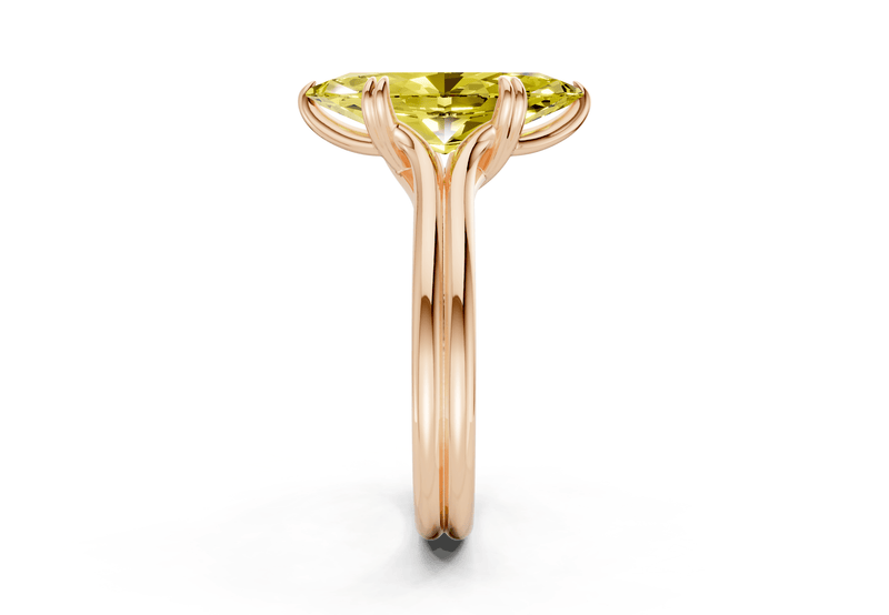 Audrey Yellow Diamond Solitaire Marquise Cut 3.1mm Engagement Ring - Ring Premier
