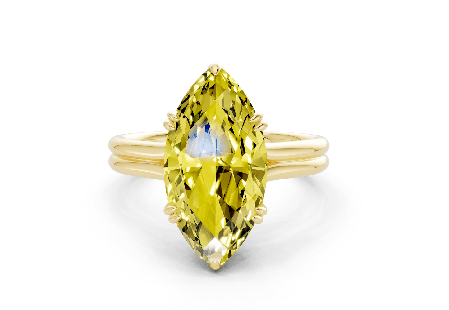 Audrey Yellow Diamond Solitaire Marquise Cut 3.1mm Engagement Ring - Ring Premier