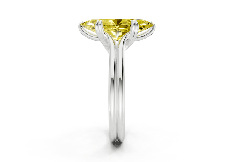 Audrey Yellow Diamond Solitaire Marquise Cut 3.1mm Engagement Ring - Ring Premier