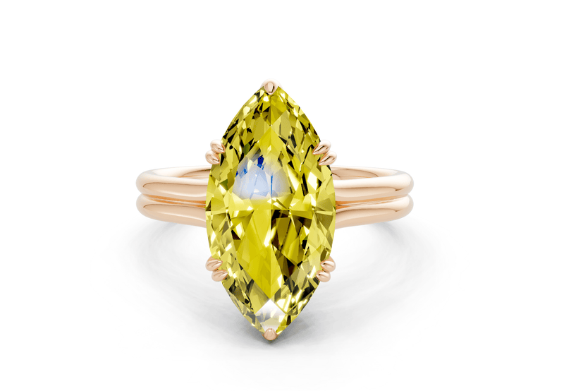 Audrey Yellow Diamond Solitaire Marquise Cut 3.1mm Engagement Ring - Ring Premier