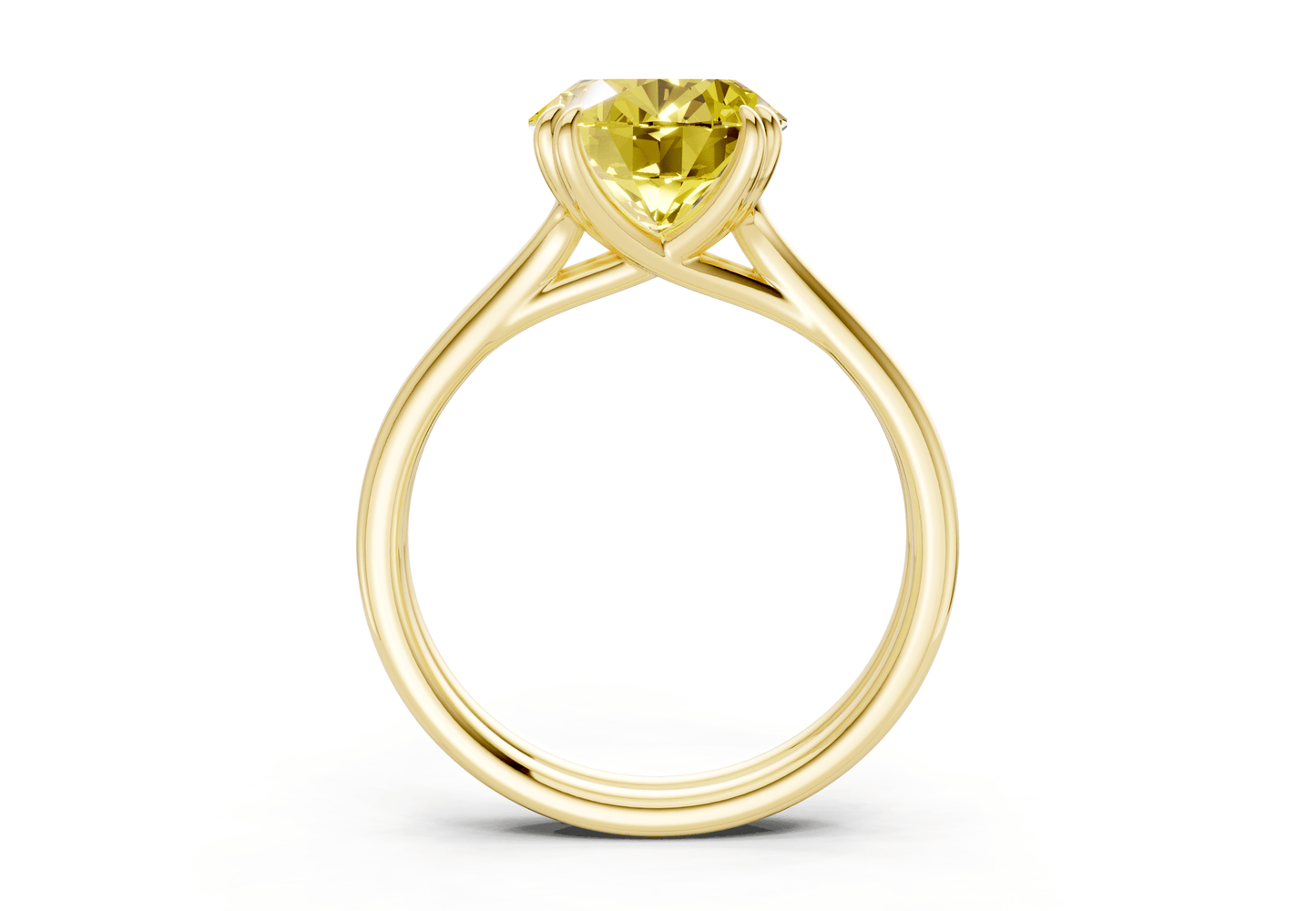 Audrey Yellow Diamond Solitaire Oval Cut 3.1mm Engagement Ring - Ring Premier