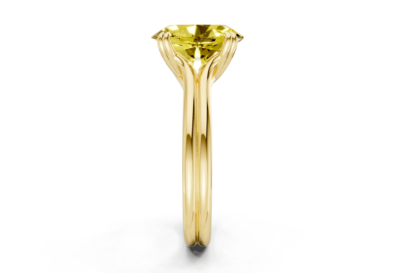 Audrey Yellow Diamond Solitaire Oval Cut 3.1mm Engagement Ring - Ring Premier