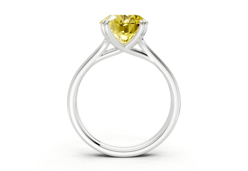 Audrey Yellow Diamond Solitaire Oval Cut 3.1mm Engagement Ring - Ring Premier