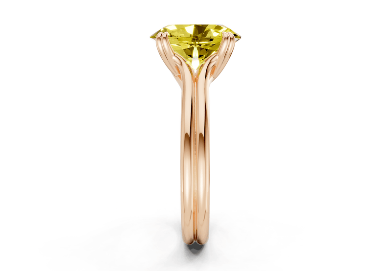 Audrey Yellow Diamond Solitaire Oval Cut 3.1mm Engagement Ring - Ring Premier