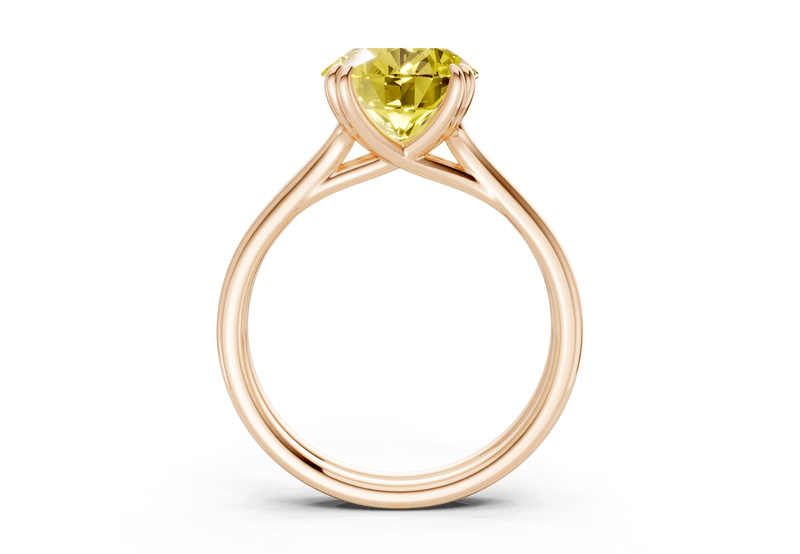 Audrey Yellow Diamond Solitaire Oval Cut 3.1mm Engagement Ring - Ring Premier