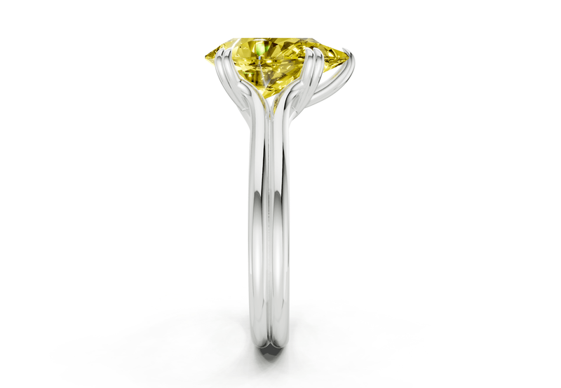 Audrey Yellow Diamond Solitaire Pear Cut 3.1mm Engagement Ring - Ring Premier