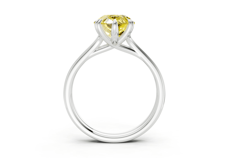 Audrey Yellow Diamond Solitaire Pear Cut 3.1mm Engagement Ring - Ring Premier
