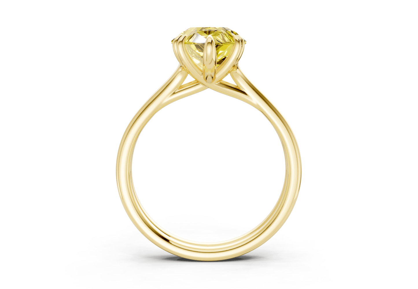 Audrey Yellow Diamond Solitaire Pear Cut 3.1mm Engagement Ring - Ring Premier