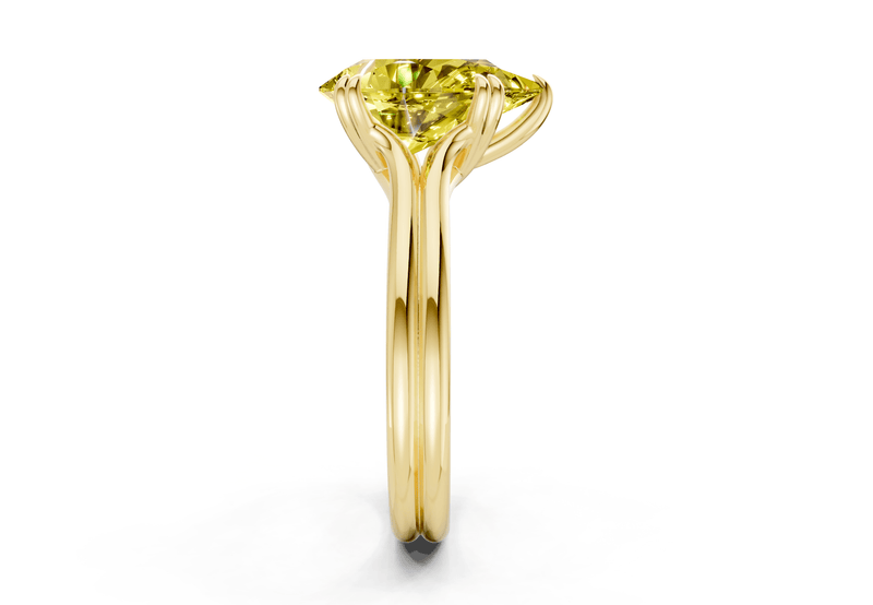 Audrey Yellow Diamond Solitaire Pear Cut 3.1mm Engagement Ring - Ring Premier