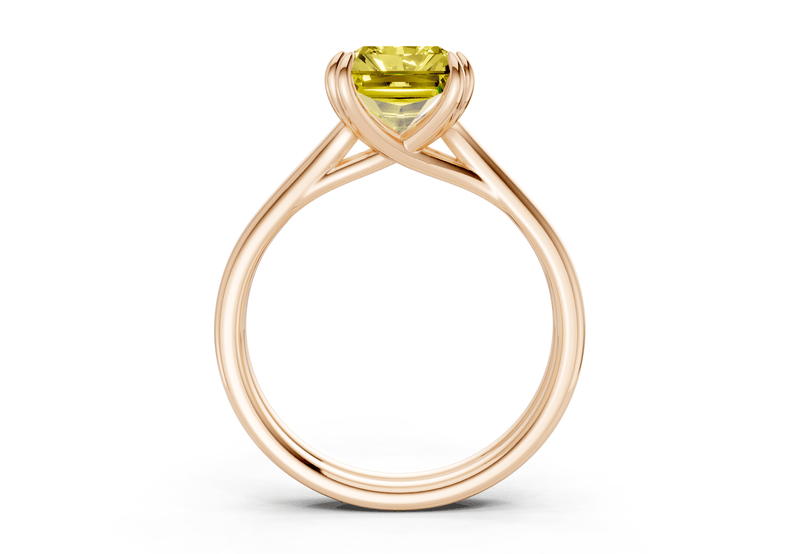 Audrey Yellow Diamond Solitaire Radiant Cut 3.1mm Engagement Ring - Ring Premier