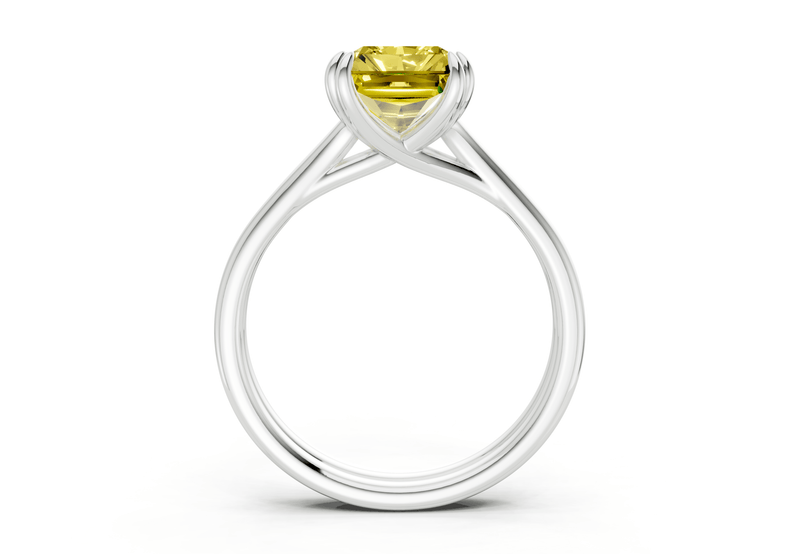 Audrey Yellow Diamond Solitaire Radiant Cut 3.1mm Engagement Ring - Ring Premier