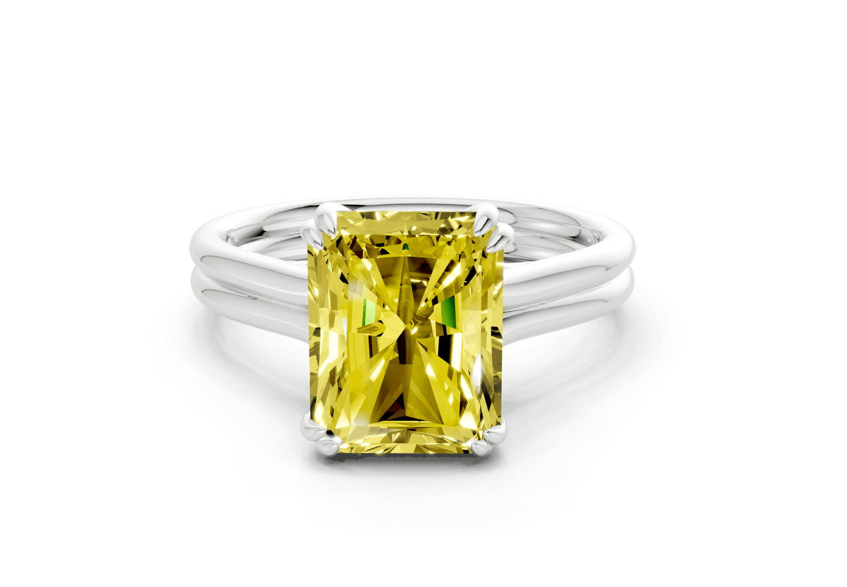 Audrey Yellow Diamond Solitaire Radiant Cut 3.1mm Engagement Ring