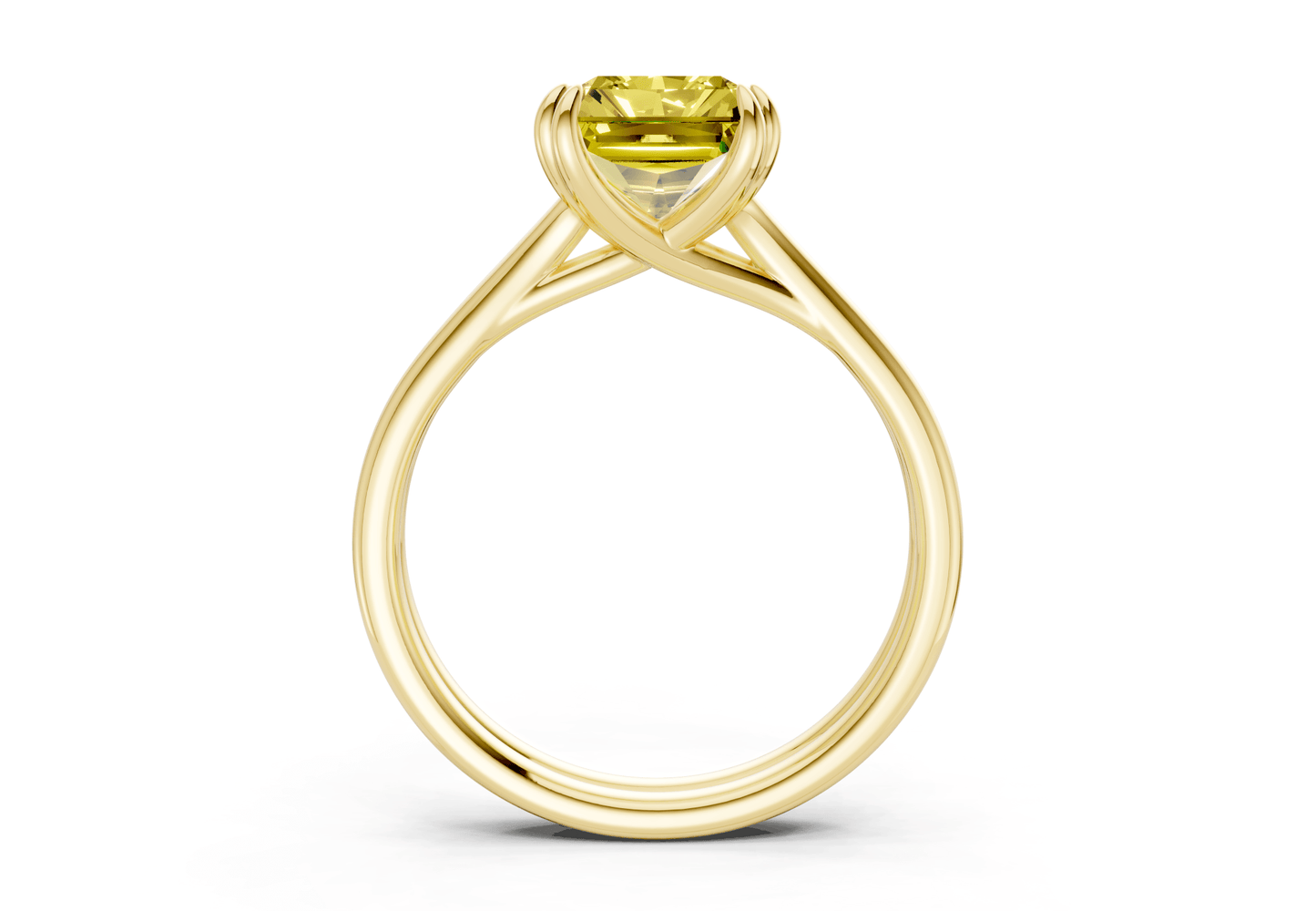 Audrey Yellow Diamond Solitaire Radiant Cut 3.1mm Engagement Ring - Ring Premier