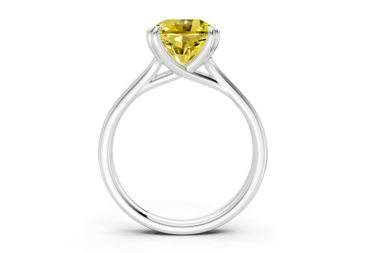 Audrey Yellow Diamond Solitaire Radiant Squareuare Cut 3.1mm Engagement Ring