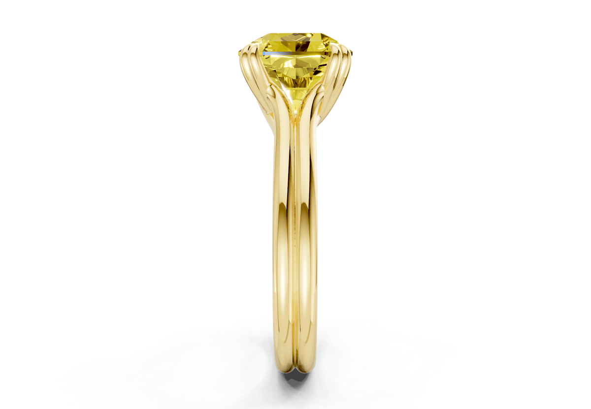 Audrey Yellow Diamond Solitaire Radiant Squareuare Cut 3.1mm Engagement Ring