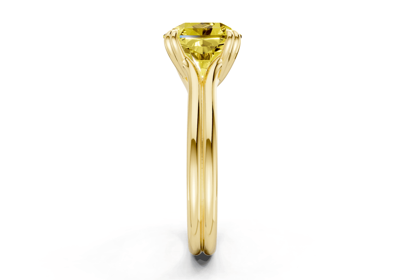 Audrey Yellow Diamond Solitaire Radiant Squareuare Cut 3.1mm Engagement Ring - Ring Premier