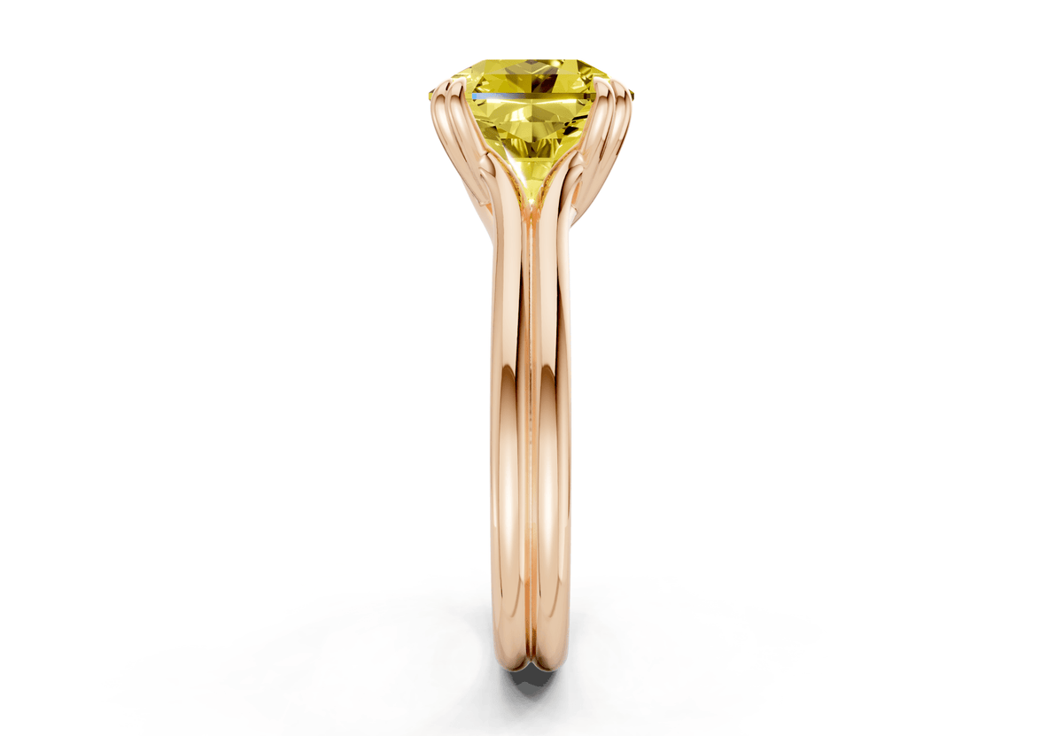 Audrey Yellow Diamond Solitaire Radiant Squareuare Cut 3.1mm Engagement Ring