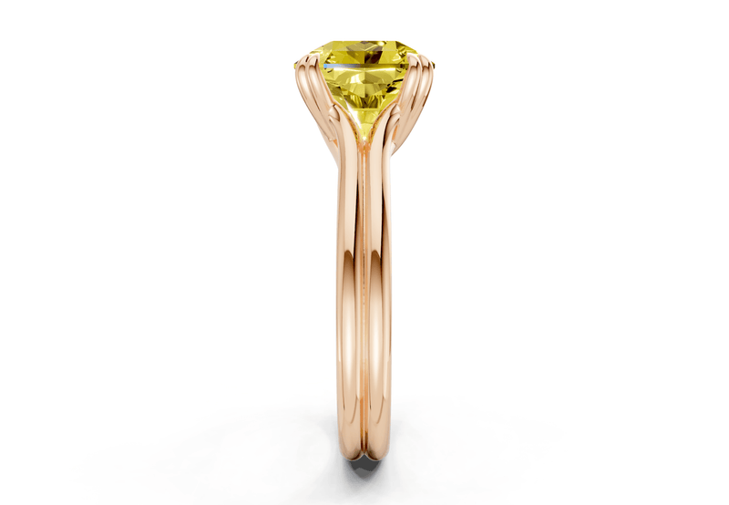 Audrey Yellow Diamond Solitaire Radiant Squareuare Cut 3.1mm Engagement Ring - Ring Premier