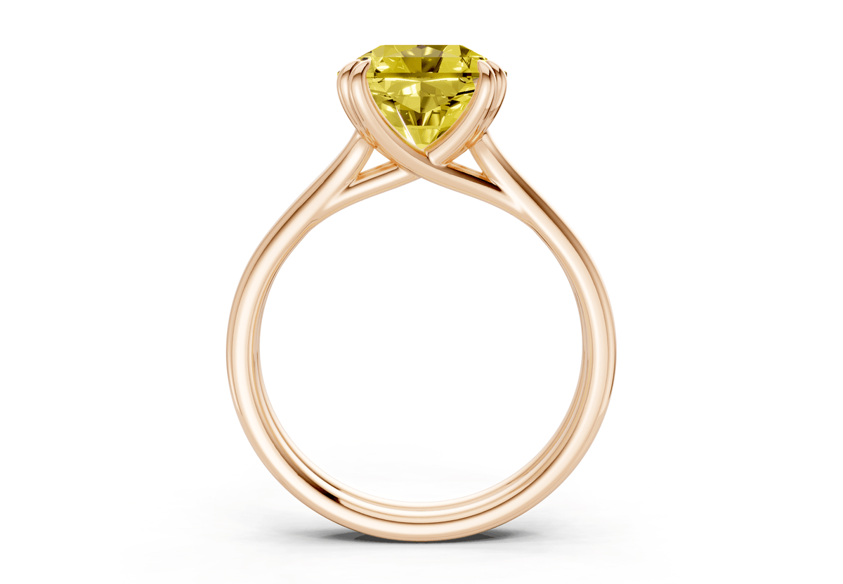 Audrey Yellow Diamond Solitaire Radiant Squareuare Cut 3.1mm Engagement Ring