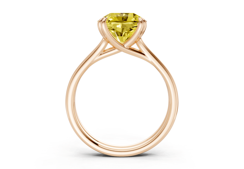 Audrey Yellow Diamond Solitaire Radiant Squareuare Cut 3.1mm Engagement Ring - Ring Premier
