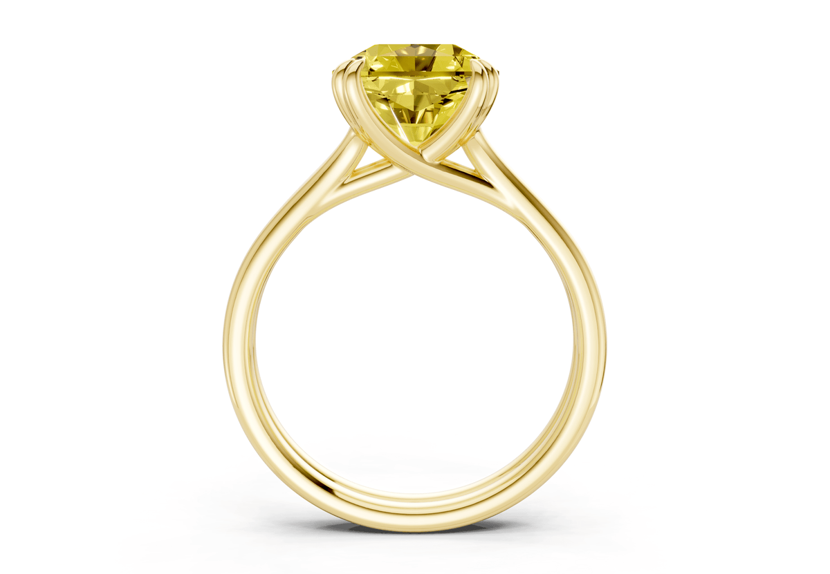 Audrey Yellow Diamond Solitaire Radiant Squareuare Cut 3.1mm Engagement Ring