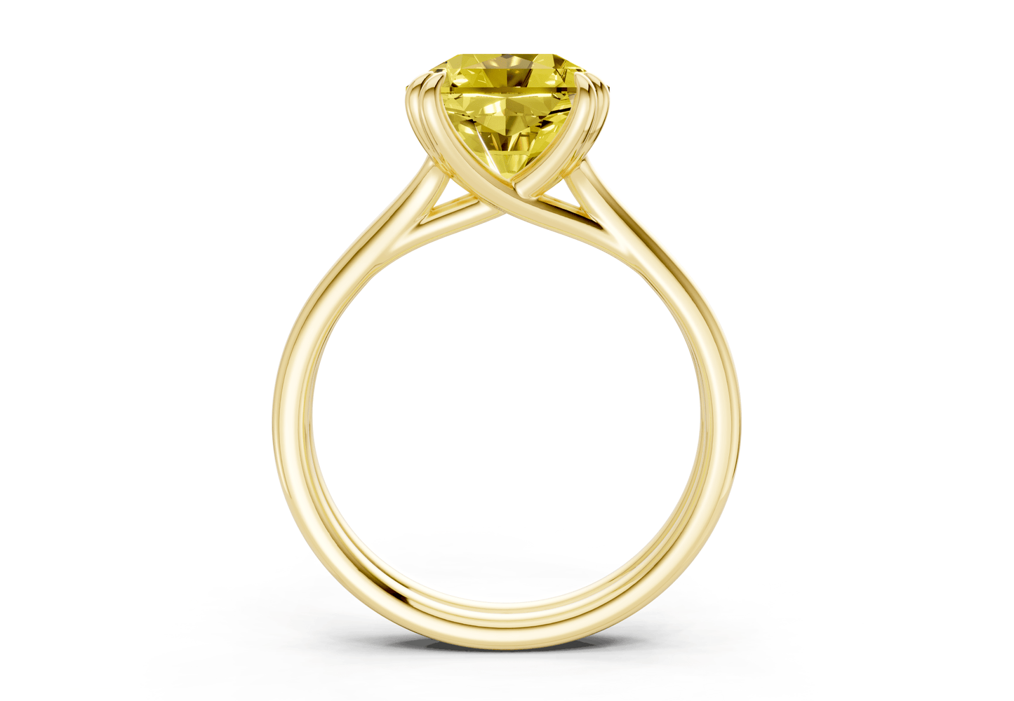 Audrey Yellow Diamond Solitaire Radiant Squareuare Cut 3.1mm Engagement Ring - Ring Premier