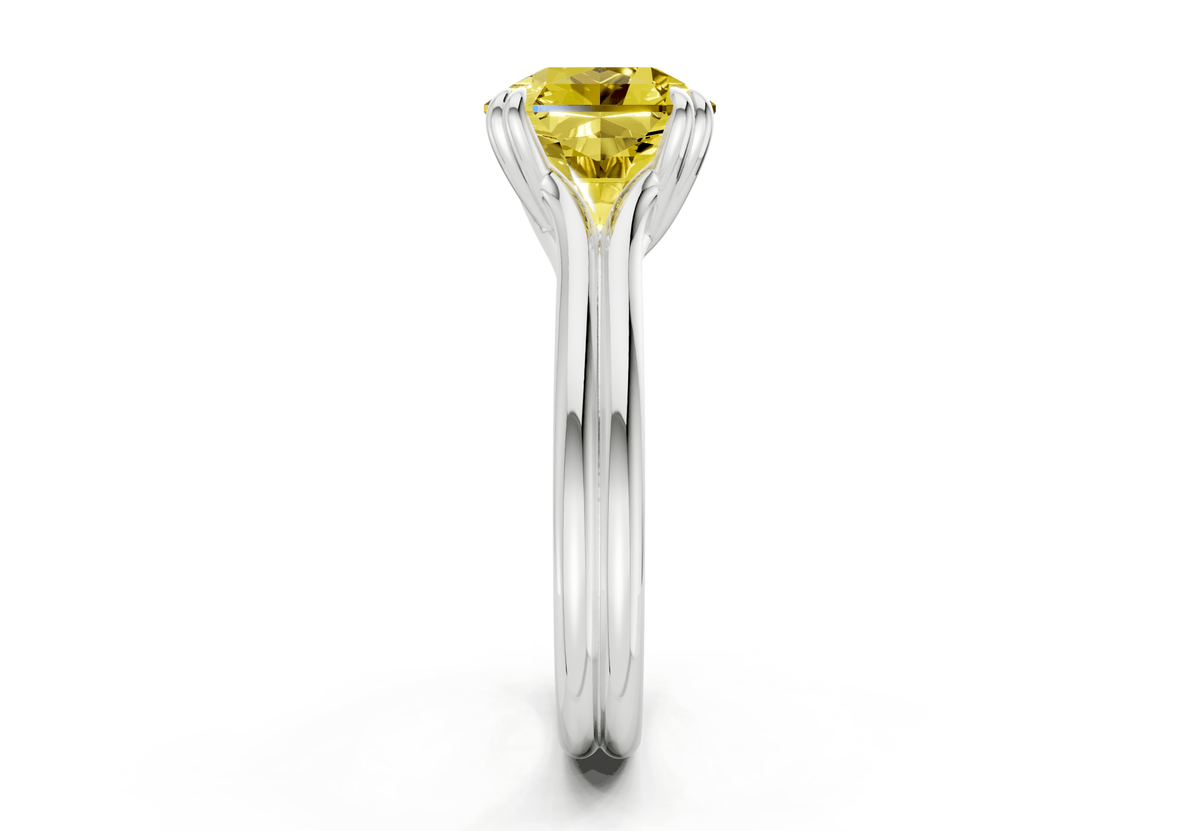 Audrey Yellow Diamond Solitaire Radiant Squareuare Cut 3.1mm Engagement Ring