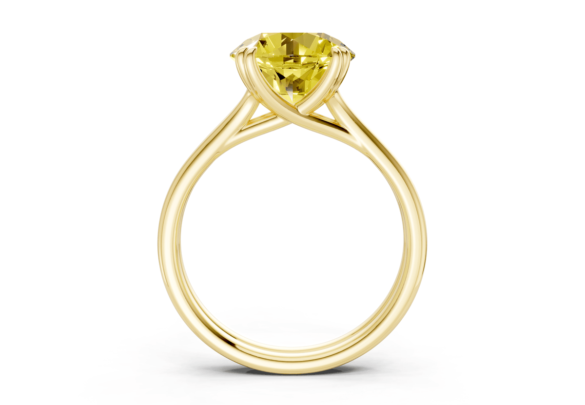 Audrey Yellow Diamond Solitaire Round Cut 3.1mm Engagement Ring