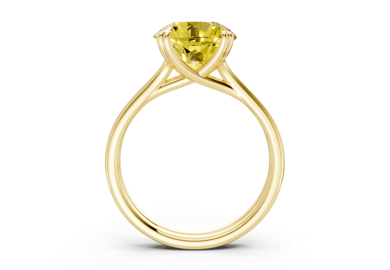 Audrey Yellow Diamond Solitaire Round Cut 3.1mm Engagement Ring