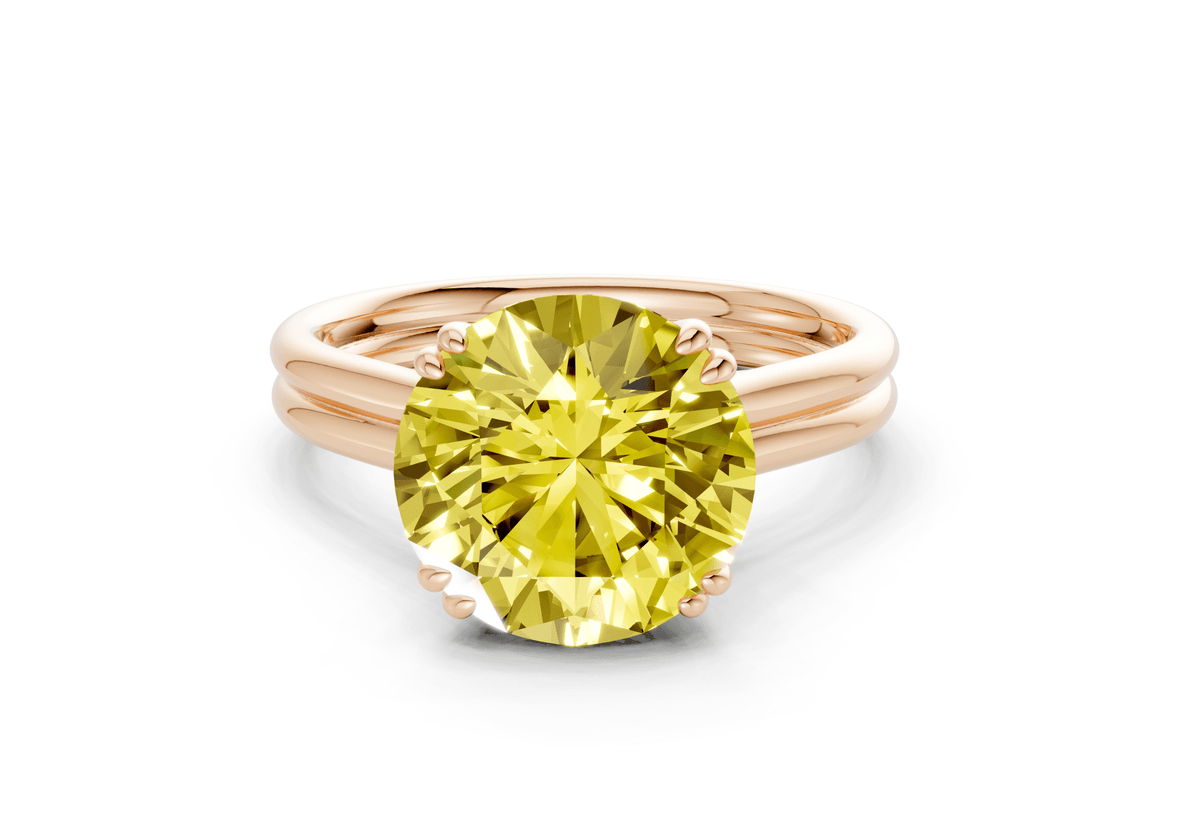 Audrey Yellow Diamond Solitaire Round Cut 3.1mm Engagement Ring
