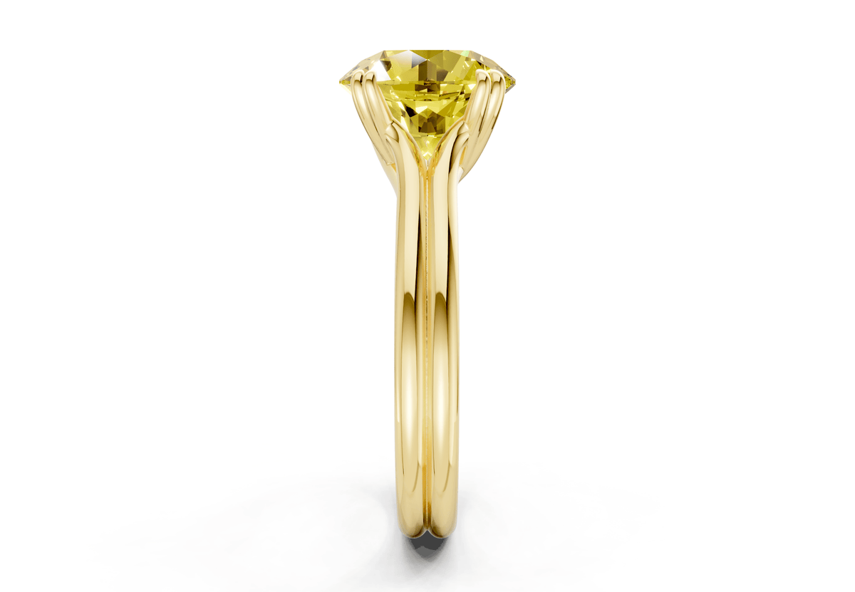 Audrey Yellow Diamond Solitaire Round Cut 3.1mm Engagement Ring