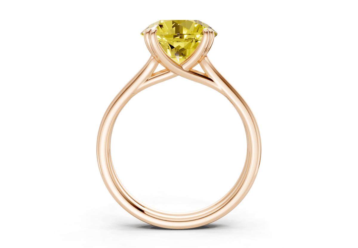 Audrey Yellow Diamond Solitaire Round Cut 3.1mm Engagement Ring