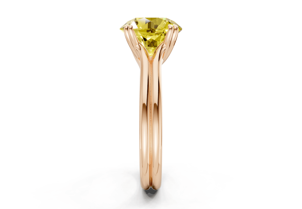 Audrey Yellow Diamond Solitaire Round Cut 3.1mm Engagement Ring