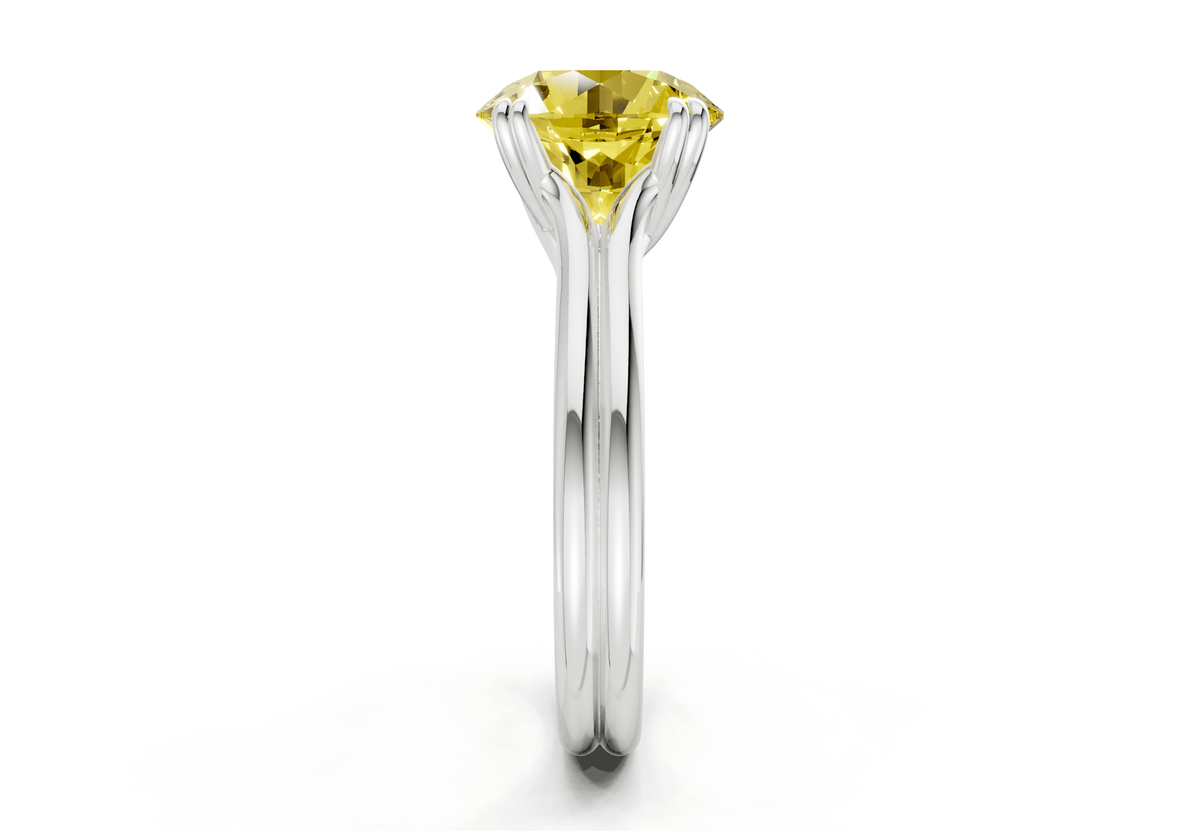 Audrey Yellow Diamond Solitaire Round Cut 3.1mm Engagement Ring