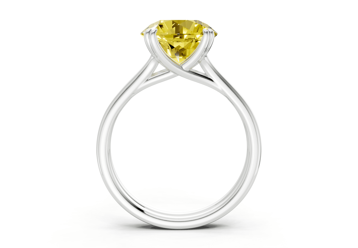 Audrey Yellow Diamond Solitaire Round Cut 3.1mm Engagement Ring