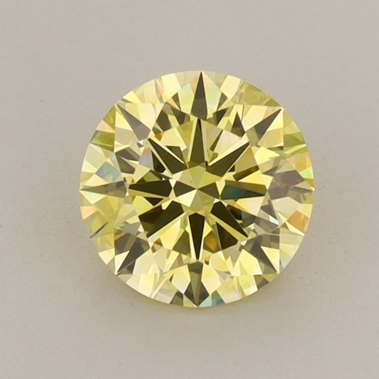 1.01 Carat Round Cut Fancy Yellow