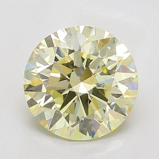 1.54 Carat Round Cut Fancy Yellow