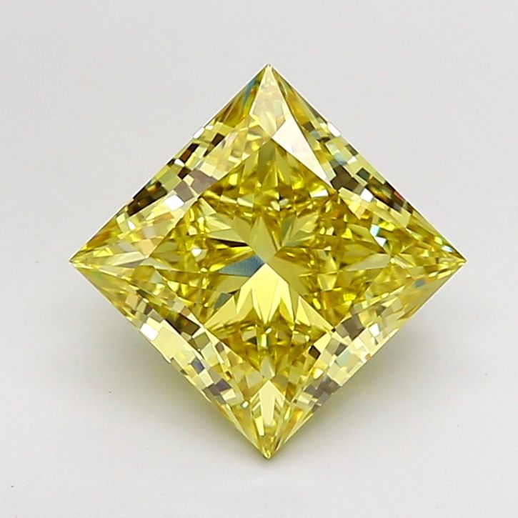 3.06 Carat Princess Cut Fancy Yellow