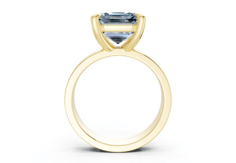 Cascade Blue Diamond Solitaire Asscher Cut 4mm Engagement Ring