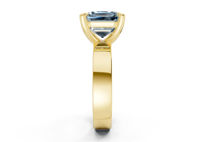 Cascade Blue Diamond Solitaire Asscher Cut 4mm Engagement Ring - Ring Premier