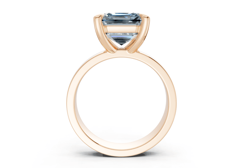 Cascade Blue Diamond Solitaire Asscher Cut 4mm Engagement Ring - Ring Premier