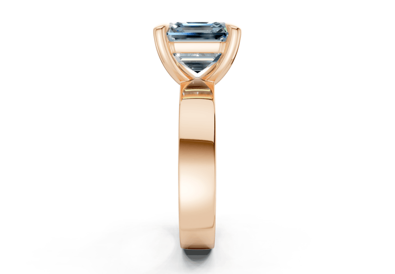 Cascade Blue Diamond Solitaire Asscher Cut 4mm Engagement Ring - Ring Premier