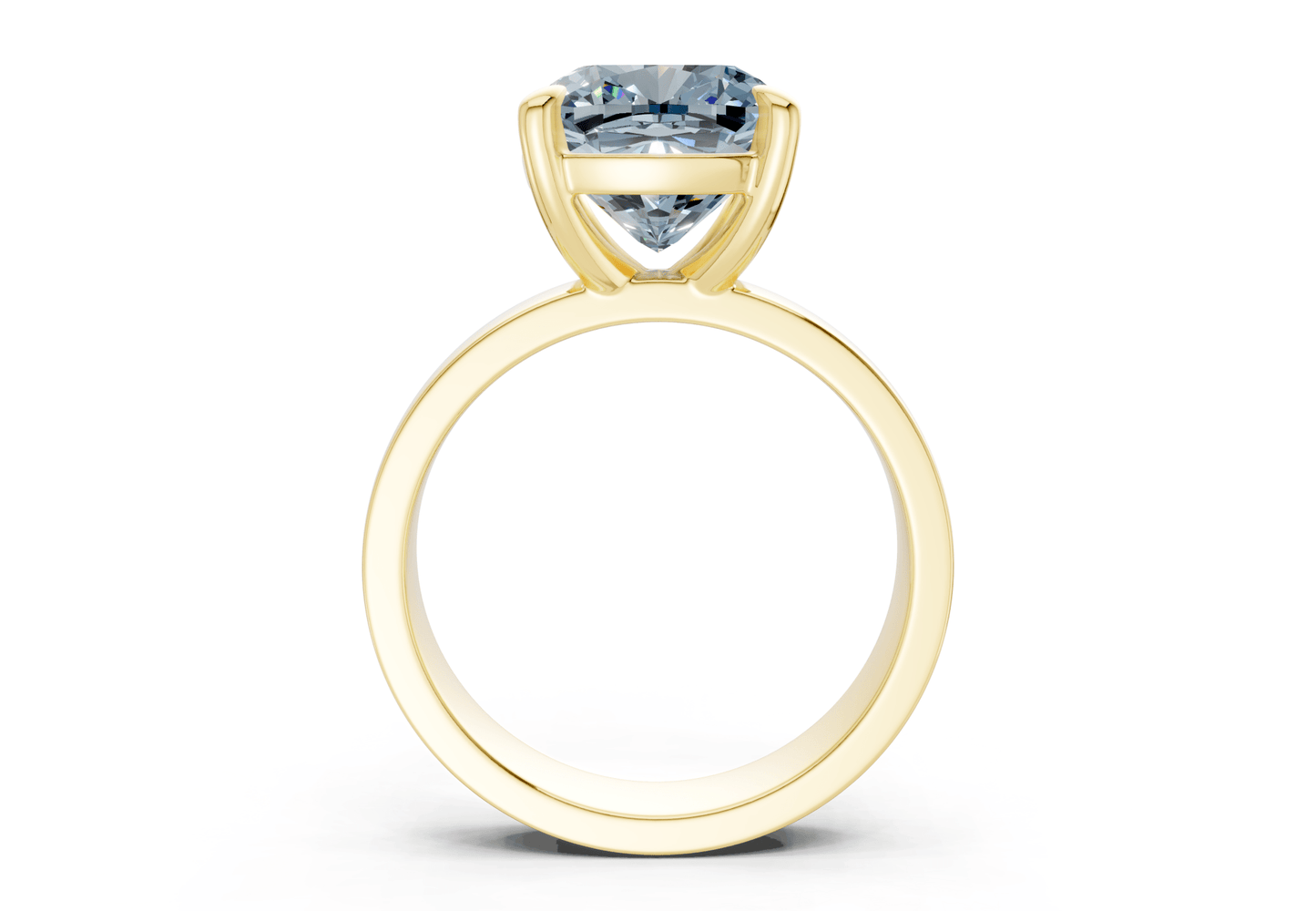 Cascade Blue Diamond Solitaire Cushion Squareuare Cut 4mm Engagement Ring - Ring Premier