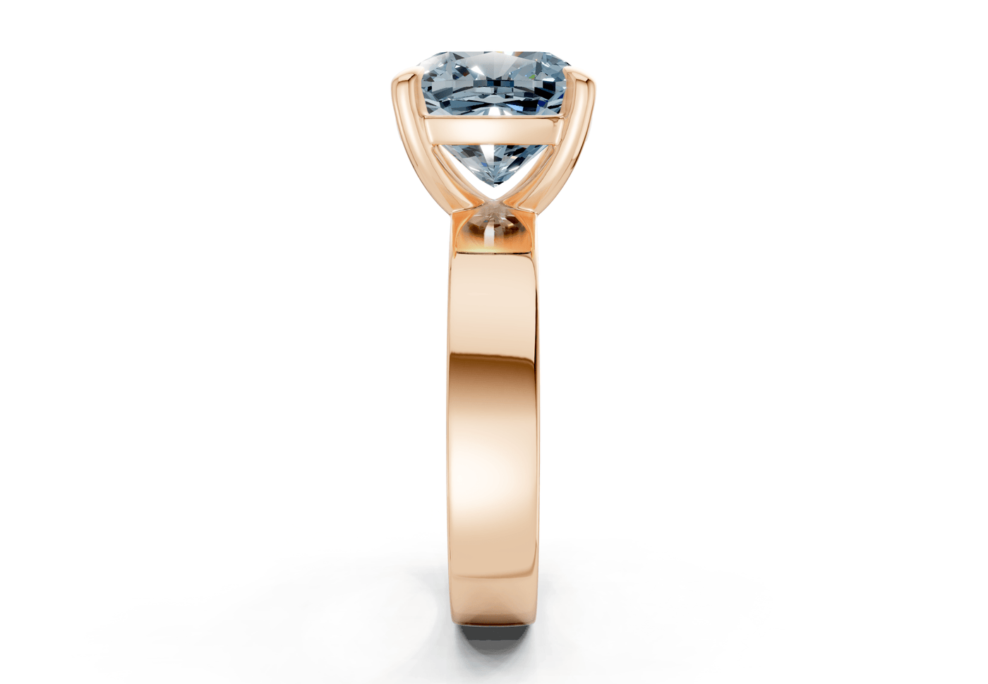 Cascade Blue Diamond Solitaire Cushion Squareuare Cut 4mm Engagement Ring