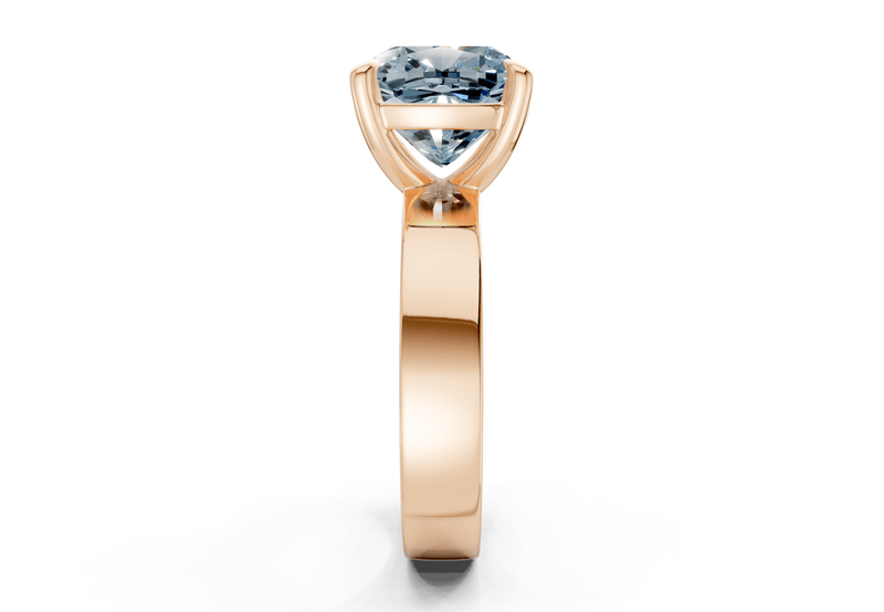 Cascade Blue Diamond Solitaire Cushion Squareuare Cut 4mm Engagement Ring - Ring Premier